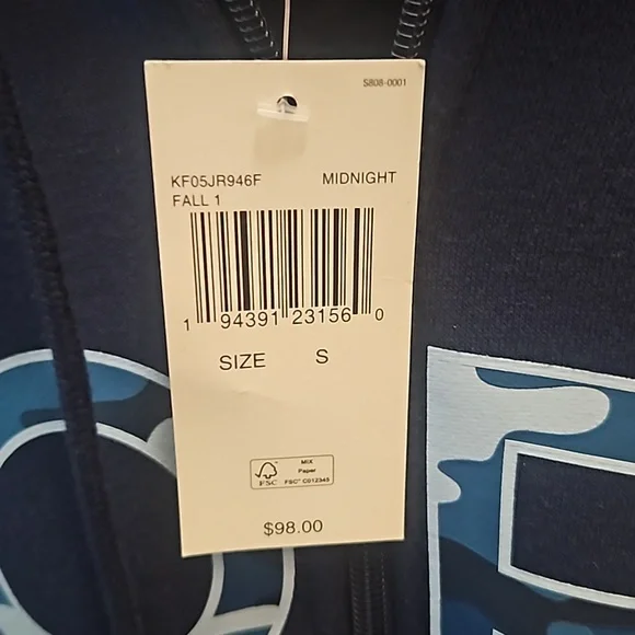 NWT Michael Kors Spellout Hoodie in Midnight blue with camouflage accents - Picture 5 of 7